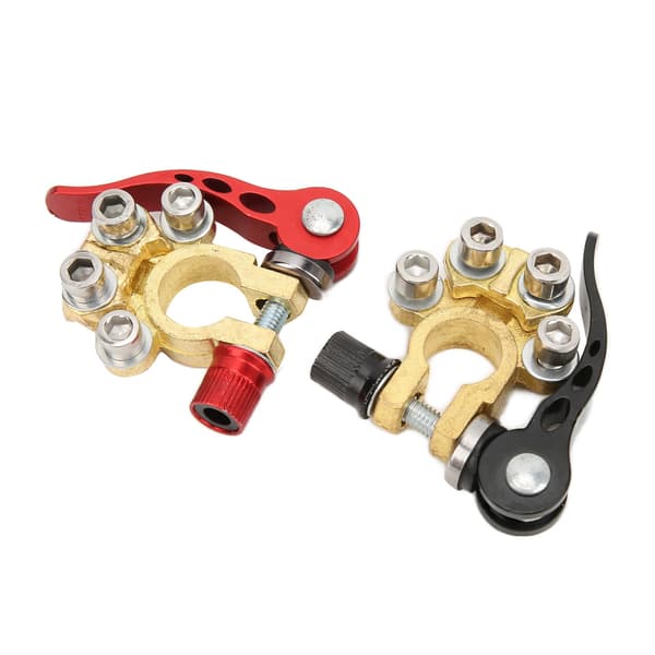 2 stk Batteripoler Top Post Connector Hurtigudløsning Multihul Messing Kabelklemme