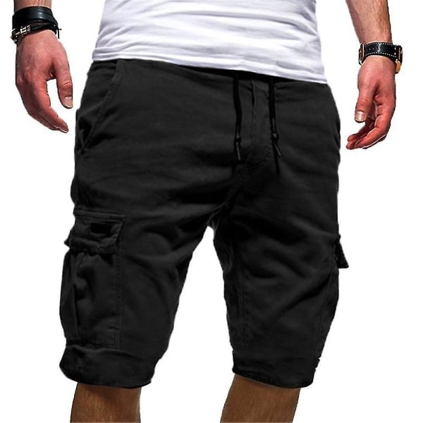 Herre Sommer Cargo Shorts Multi Lommer Sports Snøre L