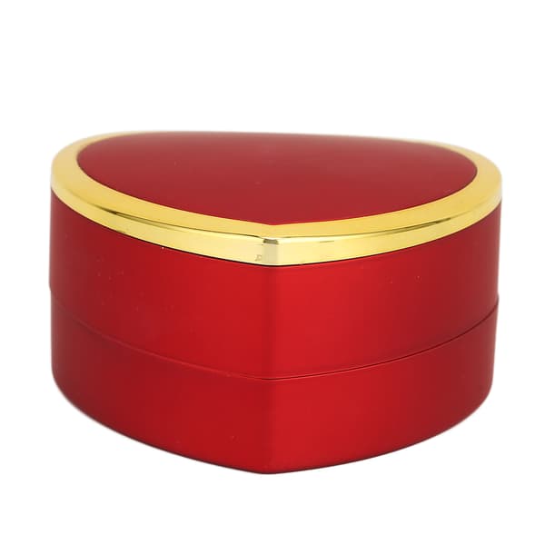 Hjerteformet LED Lys Ringboks Elegant Stilig Smykkevisning Gave til Forlovelse Bryllup
