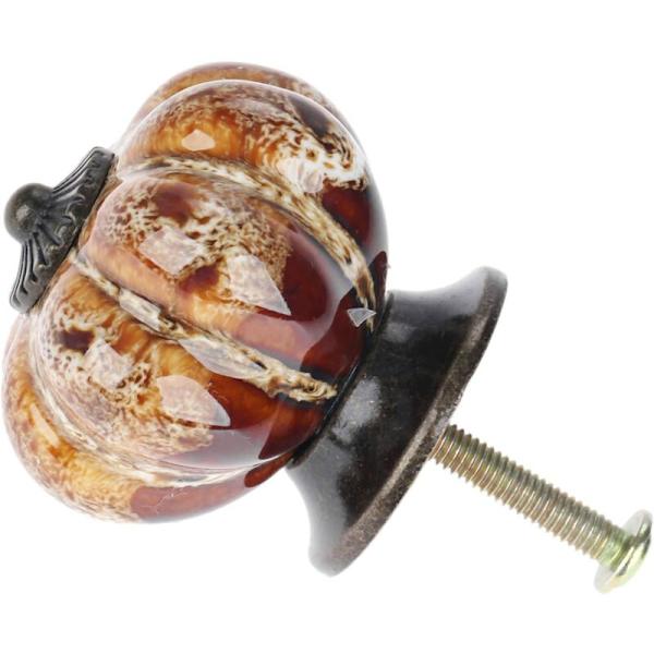 Home Pumpkin Leopard Print Ceramic Door Pull (Leopard White),