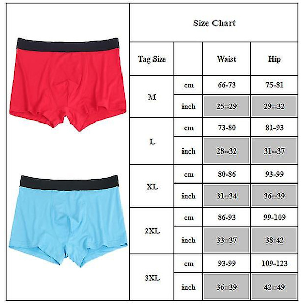 miesten Boxer Alusvaatteet Hengittävät Comfort Bokserit Shortsit Red XL