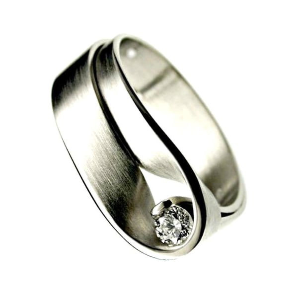 Mode Unisex Cubic Zirconia Inläggningar Bröllop Engagement Finger Ring Smycken US 10
