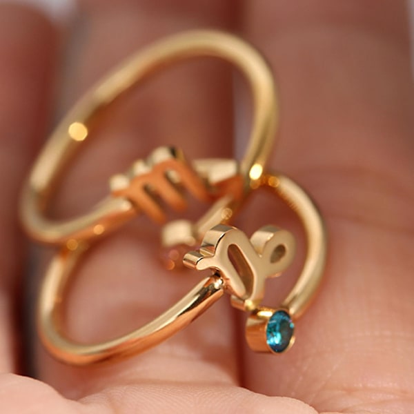 Kvinner Ring Constellation Rhinestones Klassisk mote Utseende Galvanisering fingerring for daglig bruk Taurus