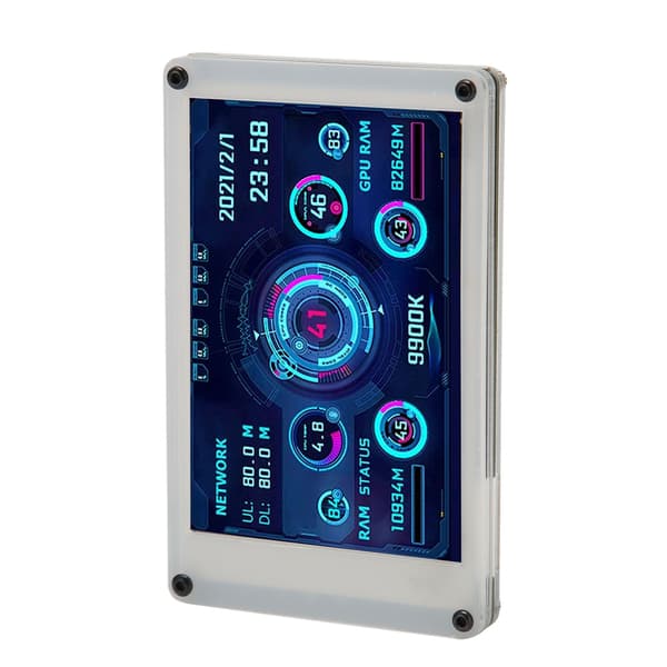 3,5-tums PC-temperaturövervakare Dubbel USB-sensorpaneldisplay för AIDA64 CPU GPU RAM HDD-dataövervakare Kompatibel med Raspberry Pi och Linux