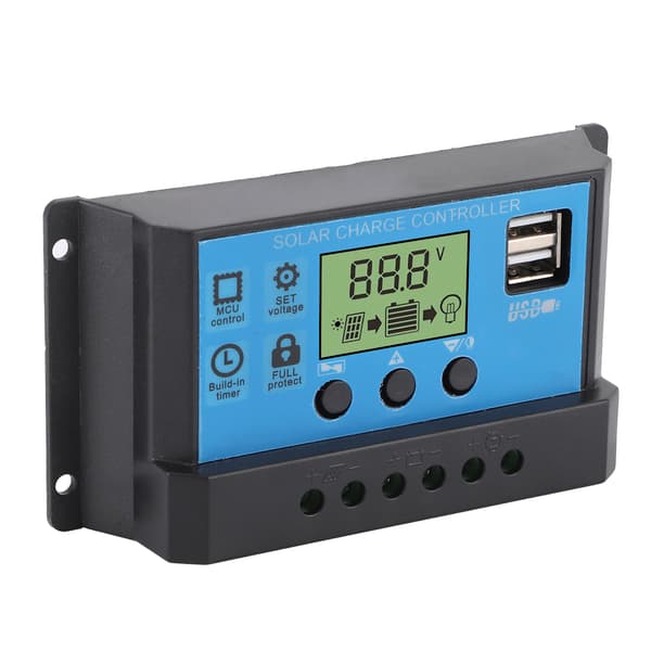 12V 24V Solar Charge Controller PWM LCD Display Dobbelt USB Output 10A Regulator til Hjem Industri Bil