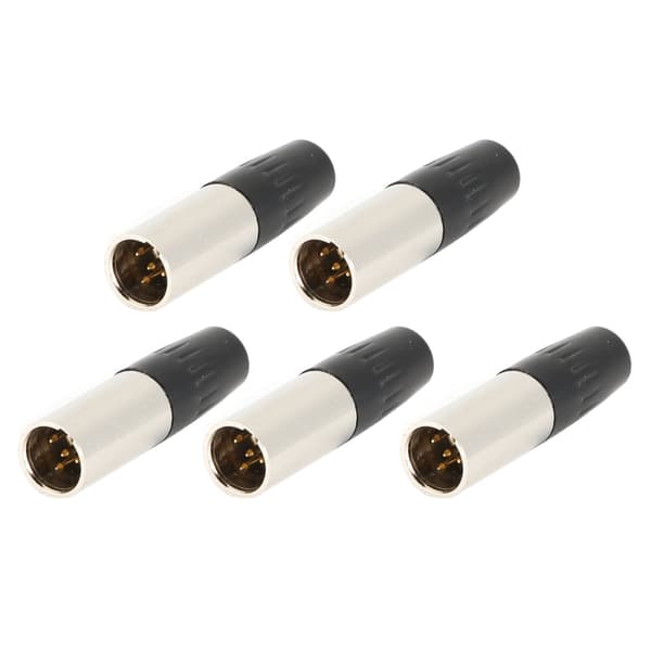5 stk. 4-pinners XLR hannmikrofonkabeladapter MIC-lydplugg
