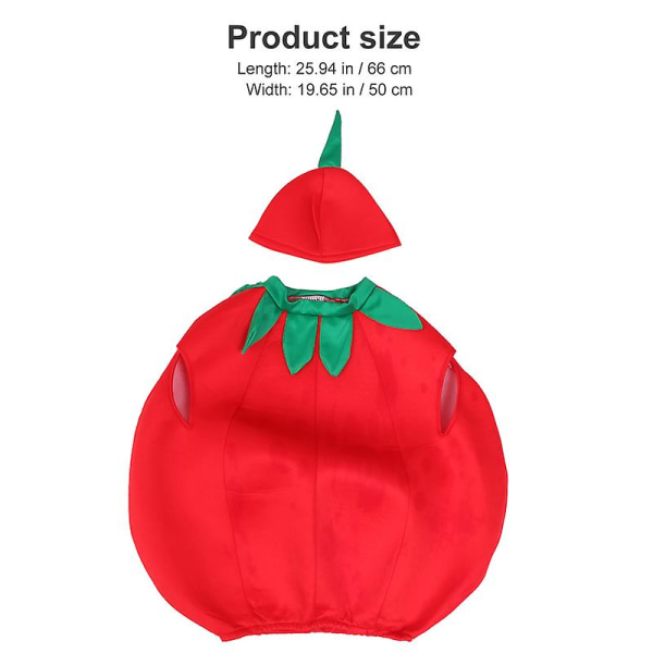 1 set Tomato Performance Kostymer Kläder och hatt (130-140cm)