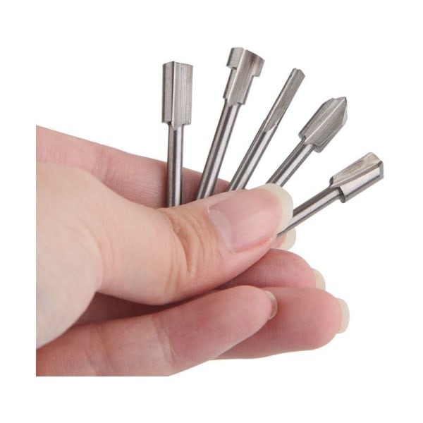 Fresebits, 10 stk 3 mm 1/8&quot; HSS Trebearbeidingskniver Freser Bits Tilbehør Kit Roterende Multi-Tool Freser Bits