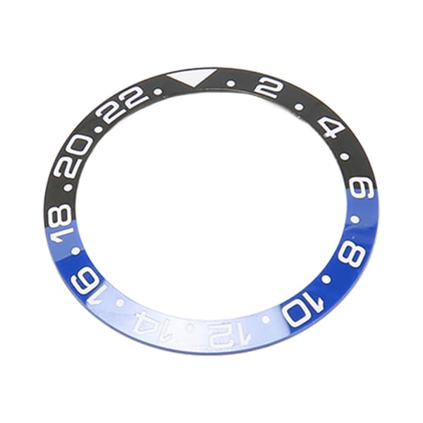 38 mm Sort Blå Keramisk GMT Urkrans Indsats Ring Hvide Tegn