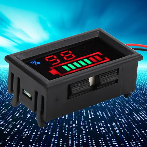 Elbilars spänning och el Dubbla mätare - batteridisplay (48V)