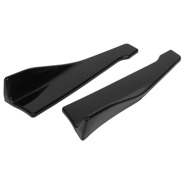 2 stk. Universal Blank Sort Bil Bagkofanger Splitter Læbe Beskyttelse Winglet Diffuser