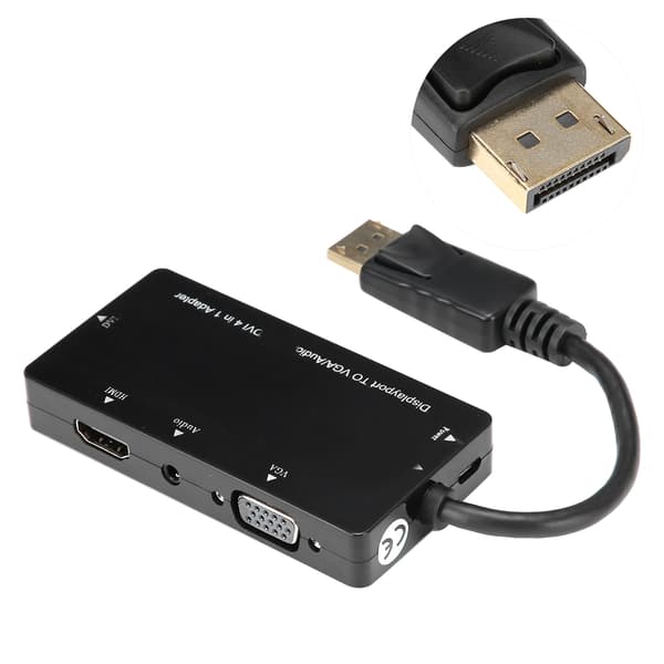 4 i 1 Adapterkabel DisplayPort til HDMI VGA DVI Audio Converter Multifunksjon