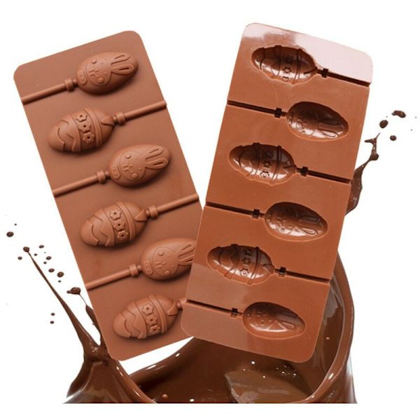 Påskeæg Kanin Silikoneform Chokoladeform Lollipopform