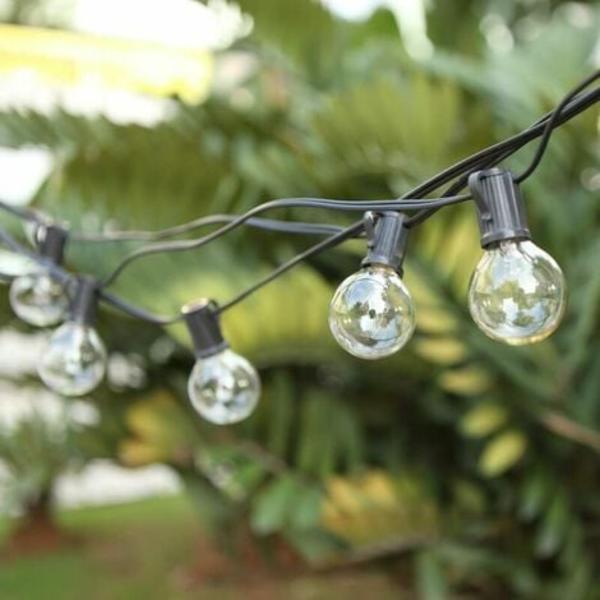 Outdoor Fairy Lights, yhdistettävät Fairy Lights 7,6M 25 G40 polttimot 3 varapolttimolla juhlapuutarhan hääpatiolle