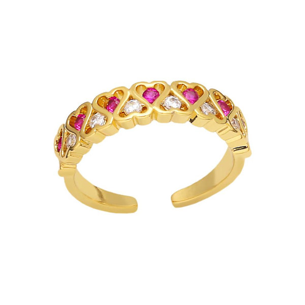 Ring Vintage Zircon Heart Stud Modesmycken Ac9467 Green