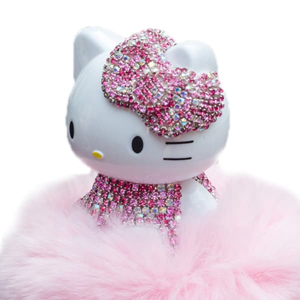 Rosa Rhinestone Bil Katt Dashbord Parfyme Pynt Figur Dekorasjon