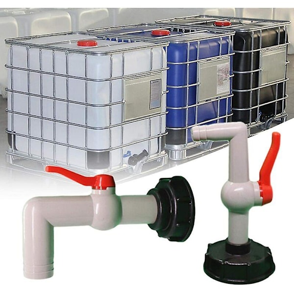 1000 l muovinen Ibc-hanan sovitin, 60 mm karkea kierre tyhjennyssäiliön sovitin puutarhahanan kylpyammeen sovittimeen, vienti 20/25/32mm32mm