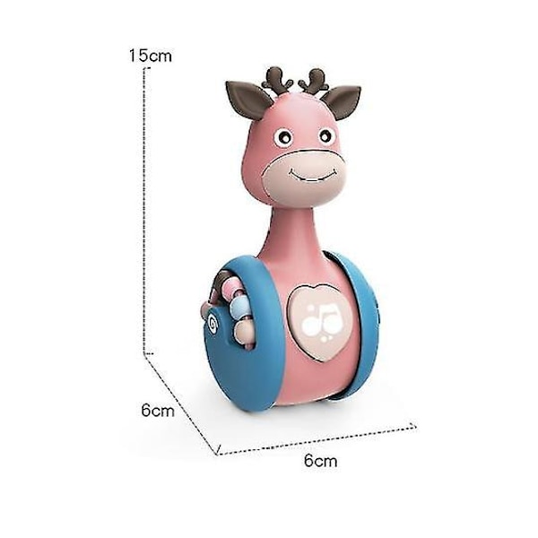 Giraffe Tumbler Doll Baby , söta leksaker för pojkar och flickor BLUE