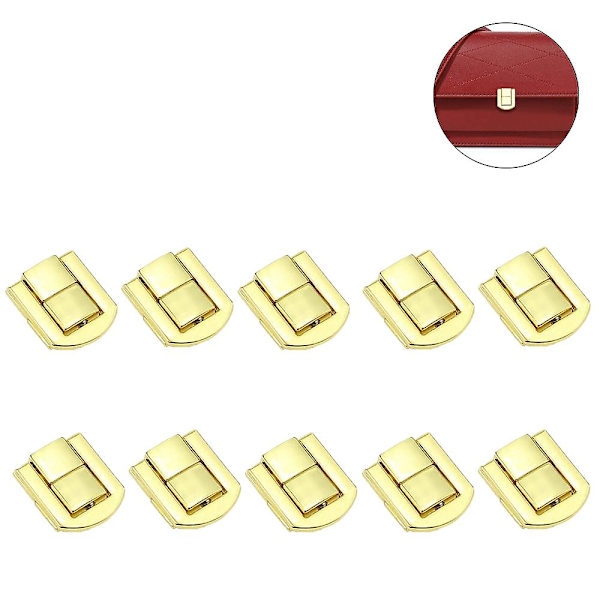 Piao 10 kpl antiikkiset salpapäät koristeelliset vintage lukot ruuveilla, puiselle laatikkosoljelle matkalaukkulle matkalaukkujen solkille case Gold