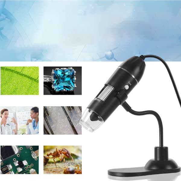 1000X Bærbart Digitalt USB Mikroskop med 8 Indbyggede LED-fyldlys Kompatibelt med Windows og Mac