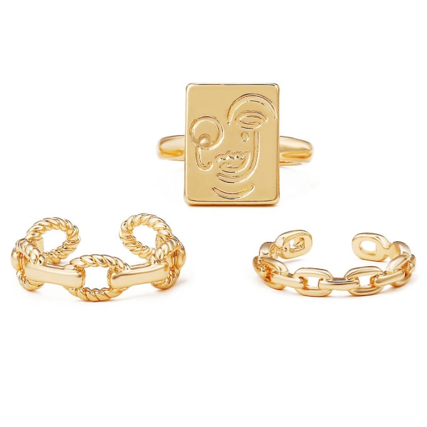 3st Kvinnor Ring Utsökt slitstark legering mellanfinger staplingsbara ringar för fest Silver