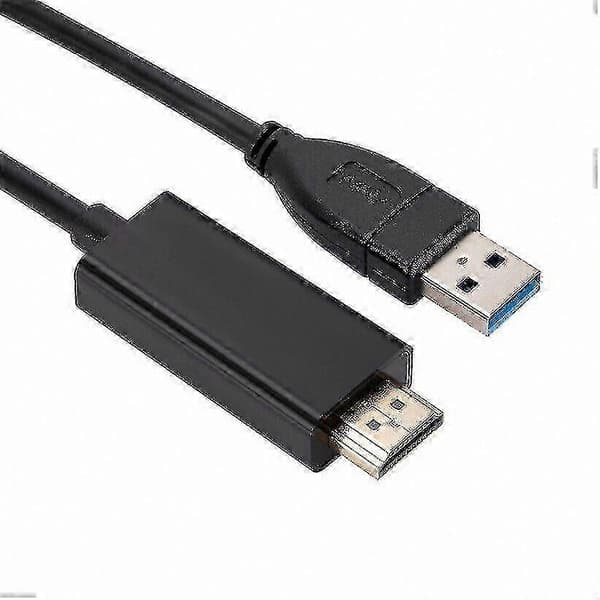 USB 2.0 til HDMI-adapterkabel, 1,8 m, Type A han til HDMI han, højhastigheds 1080p video understøttelse