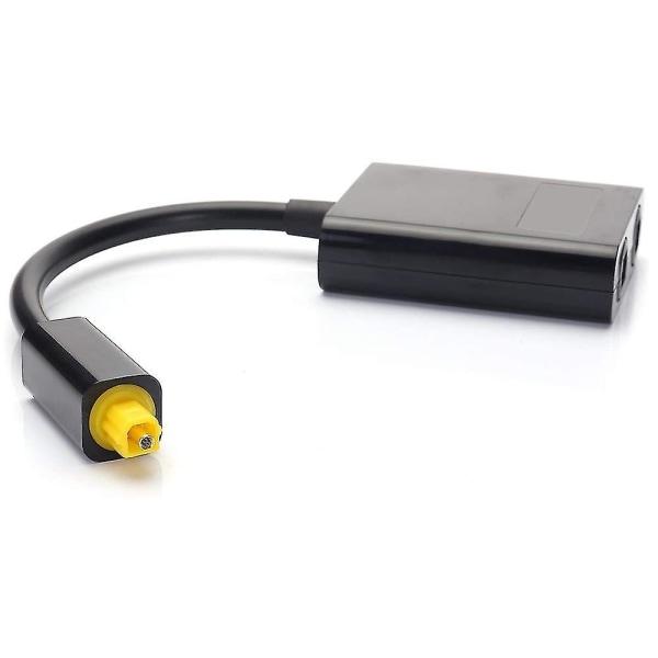 Toslink digital optisk adapter med to porter Splitter Fiberlydkabel 1 inn 2 ut