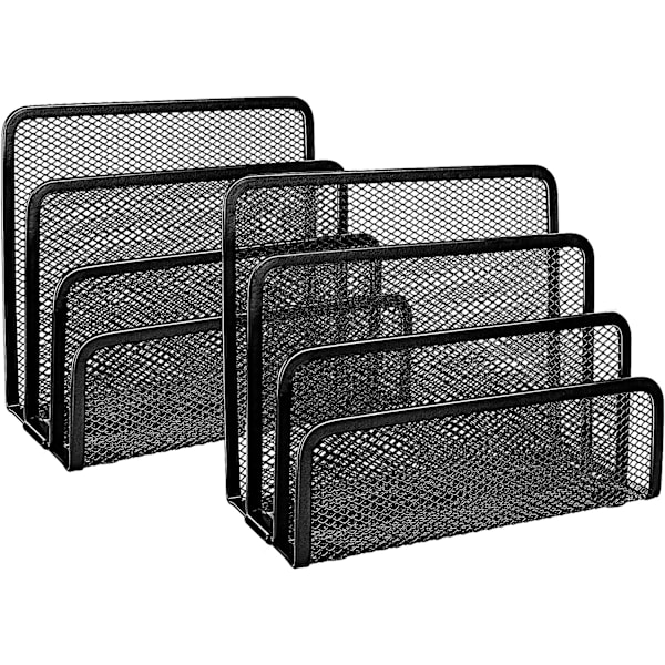 Skrivbordsbrevställ, 3 vertikala metallfack, 2-pack