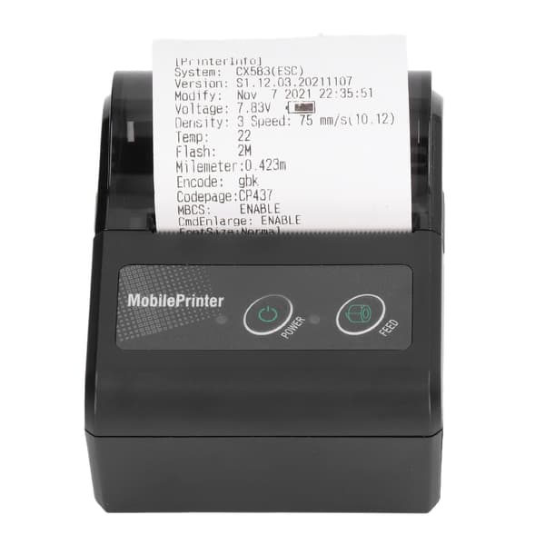 Bluetooth kvitteringsprinter smartphone-styret 200 dpi termisk etiketprinter kvitteringsprinter med 1 rulle printerpapir