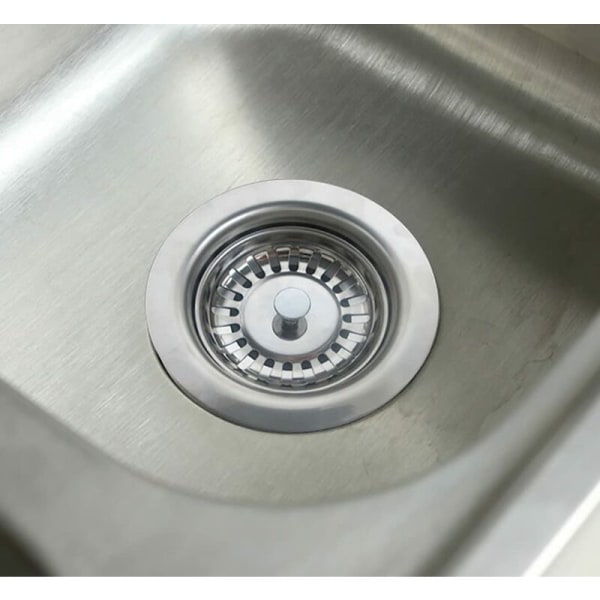 Vask afløb uden overløb rustfrit stål kurv ø 110 mm 1½", Rustfrit stål + ABS Afløb + Kurv