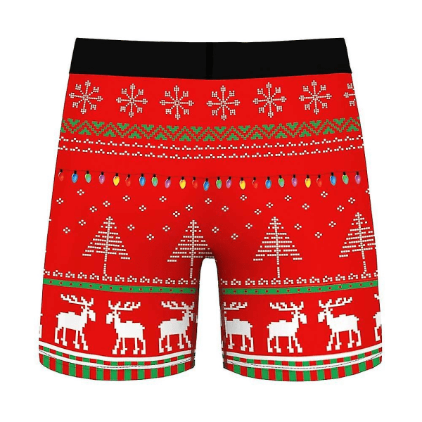 Christmas Boxers Briefs Mænd Xmas Undertøj Underbukser E 2XL