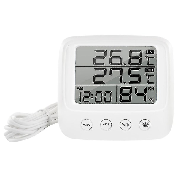 Digital LCD inomhus Bekväm temperatursensor Fuktighetsmätare Termometer Hygrometermätare E0828A