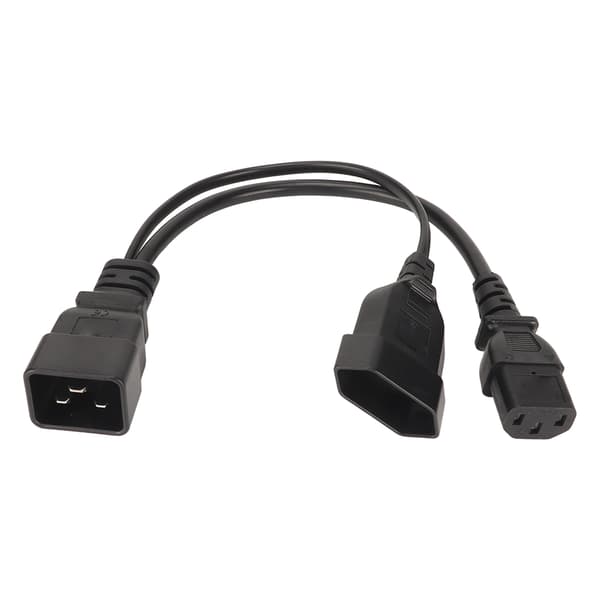 IEC320 C13 EU-plugg til IEC320 C20 Y-splitter strømledning 32 cm