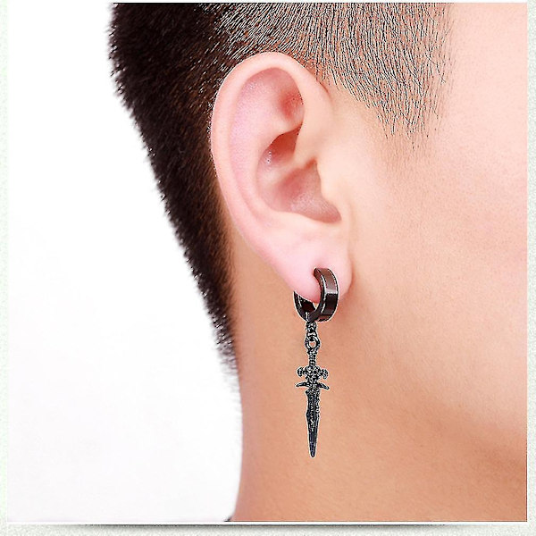øredobber Menn Cross Sword Black Alloy Ear Studs For Party