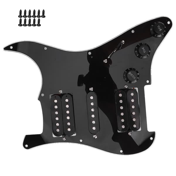 Elgitarr HSH Humbucker Plektrumskydd Förkopplad Noire