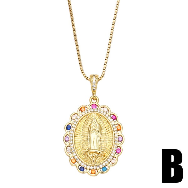 Halsband Vintage Zircon The Virgin Mary Modesmycken Ac8564 D