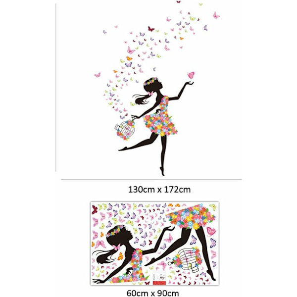 Stue soveværelse wallstickers blomster fe mønster wallstickers (taskepakning 60*90CM),