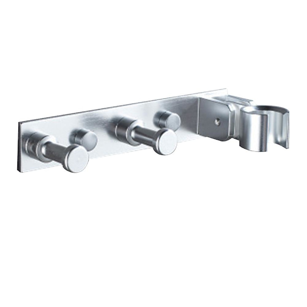 Duschhuvudhållare Väggfäste med 2 hängkrokar Handhållet duschfäste Behövs ingen borrmaskin Matte Style 2