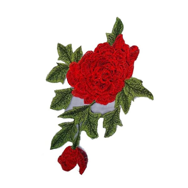 Rose Patch 25,5x18,5 cm Udsøgt tekstur holdbar polyester multifunktionel blomsterpatch til tøj, tasker og sko
