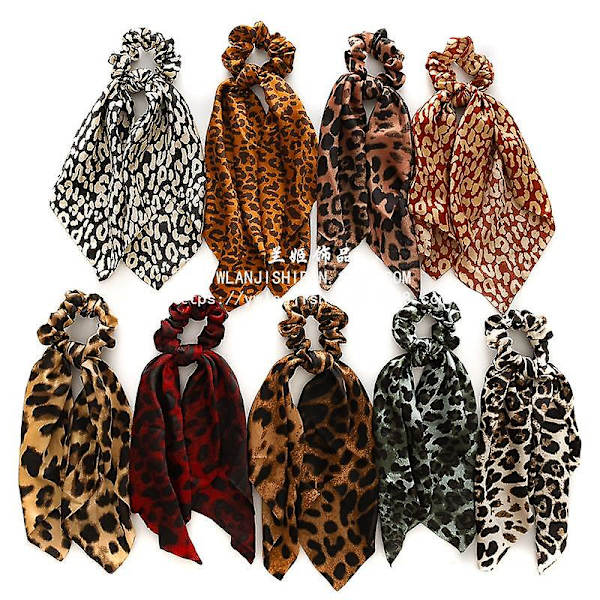 Muoti kukkapainoinen Scrunchie Printed hiusnauha Naisten Hiushuivi Rusetit Kumiköydet Camel