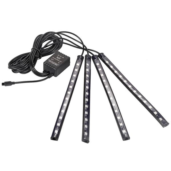 4 stk. 48 LED Multicolor Musik Bil Interiør LED Strip Lys