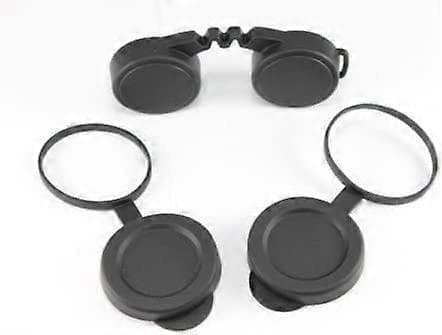 10x42 Rubber Lens Cover for Binoculars + Rain Cover, Objective Optics Protective Caps