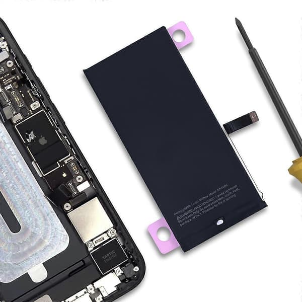 Vara-akku 3349 mAh iPhone 16e:lle integroidulla TI-sirulla, musta Svart