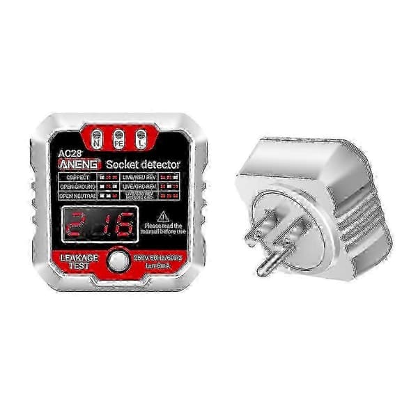EU-stikkontaktanalysator - Hurtig polaritets- og ledningstest White US Plug