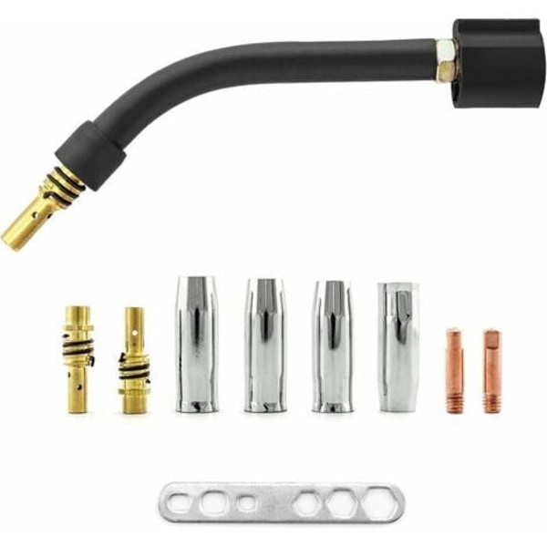 MB15AK MIG Gun Accessories Kit, 0,8 mm M6 kontaktspets + spetshållare diffusor + skyddskopp + pistolhals + plåt, 18 st