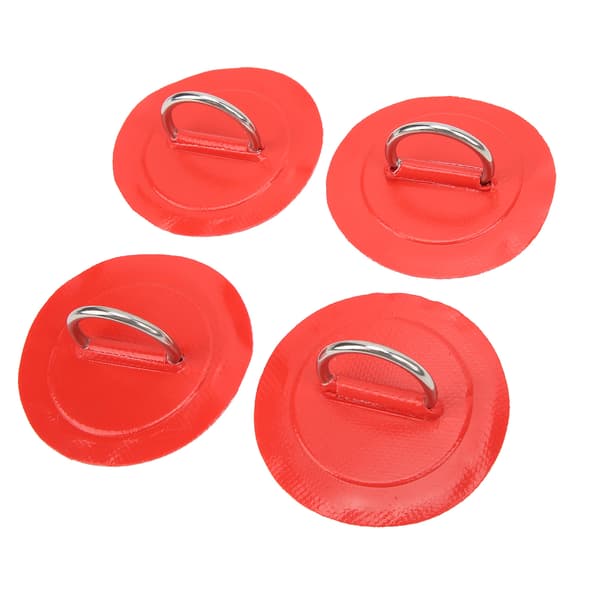 4 stk. Oppustelig Båd D Ring Patch PVC Holdbar Marine Rustfrit Stål Fast Spænde Rød