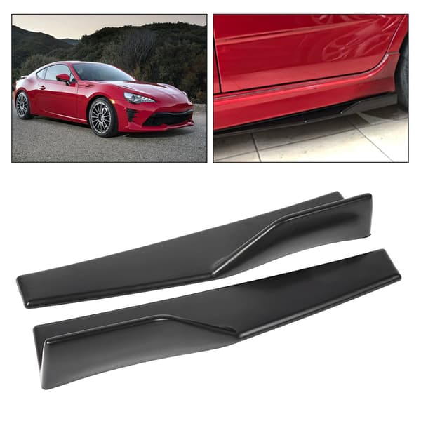 2 stk. Universal Bil Sideskørt Rocker Splitter Winglet Diffuser Kulfibertekstur