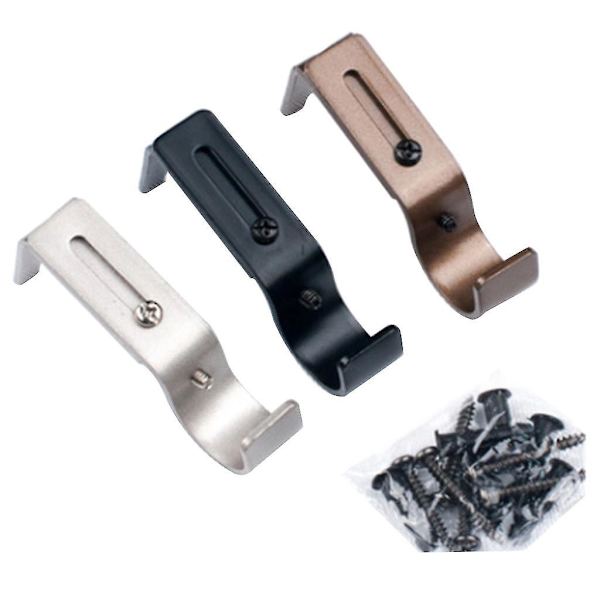 2 st Gardinstångsfäste Enkelstångsfäste För Väggsvart/ Brun/ Silver Black