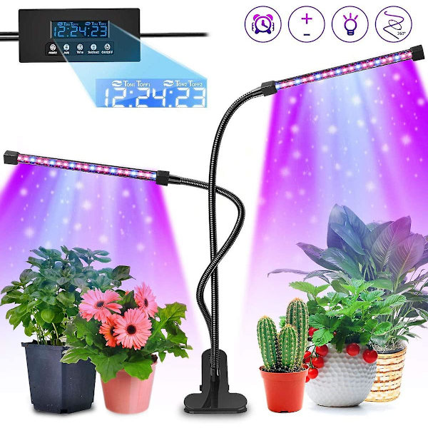 Grow Light 40 Led Grow Light With Cycle Auto Timer 20w 3 lägen 5 Ljusstyrka