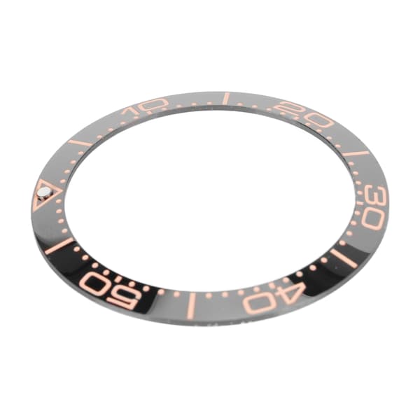 Keramisk klockring 38 mm svart bas roséguld sifferinsats för urmakarbyte